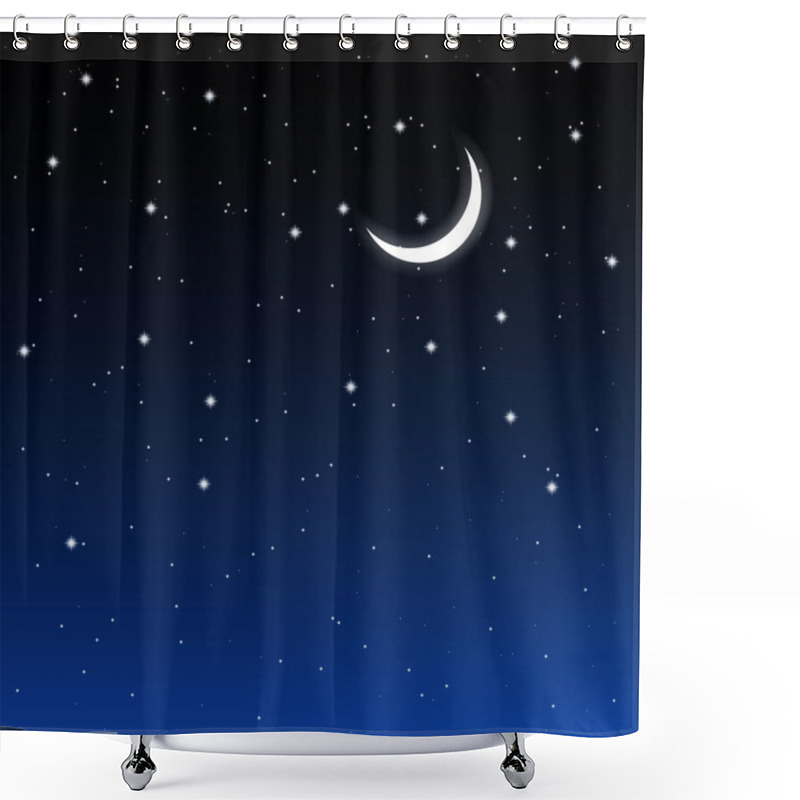 Personality  Starry Sky And Crescent Shower Curtains