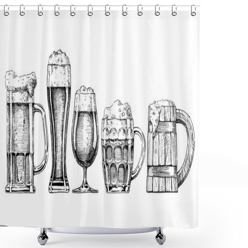 Personality  Beer Set Shower Curtains