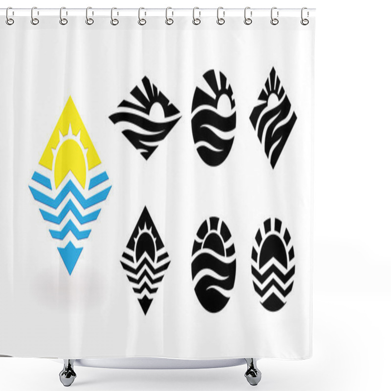 Personality  Travel Vector Logo Design Template. Shower Curtains