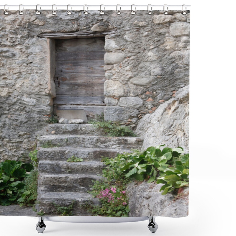 Personality  Stone House Shower Curtains