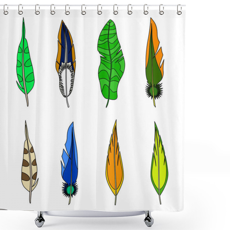 Personality  Set Of Feathers. Shower Curtains