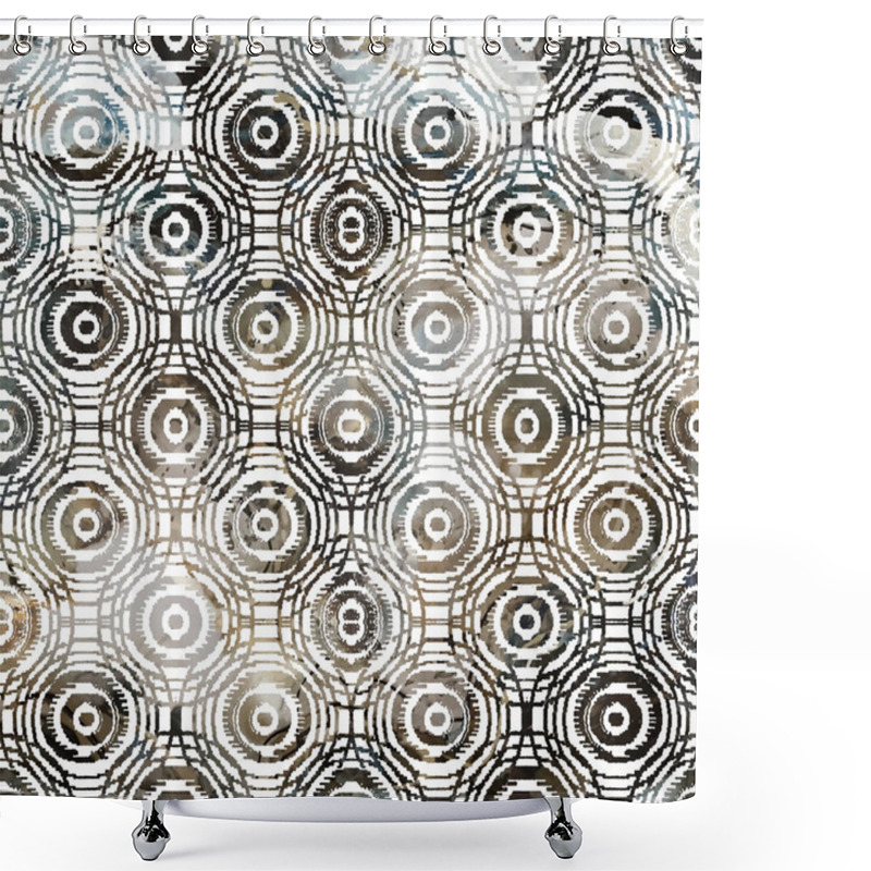 Personality  Geometry Modern Repeat Pattern With Textures Shower Curtains