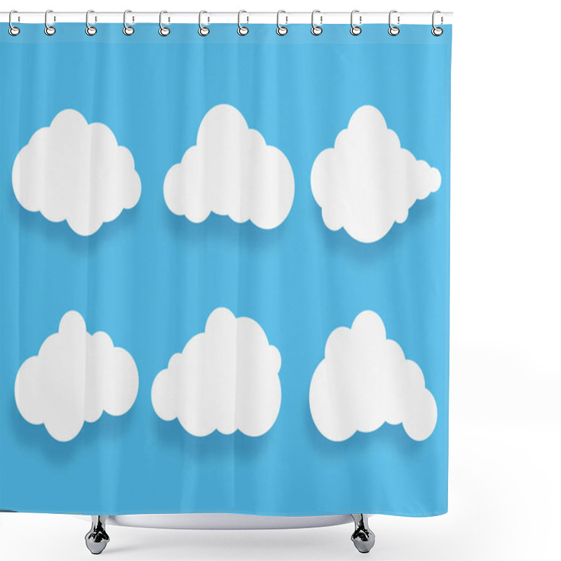 Personality  Paper Art With Cloud Speech Bubble Set. 	 Shower Curtains