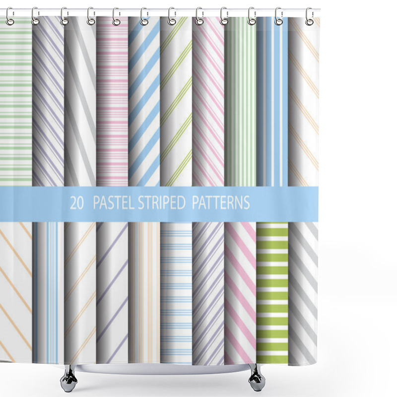 Personality  20 Striped Patterns Shower Curtains