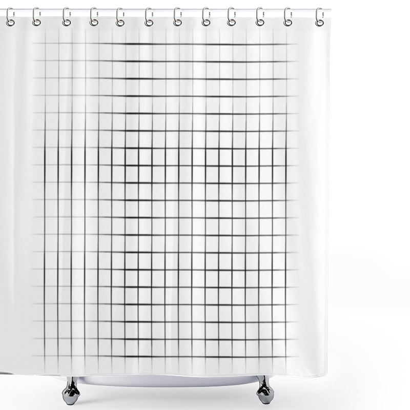 Personality  Grid, Mesh, Graticule With Grungy, Irregular Lines. Grunge Checkered Grating, Trellis, Lattern Pattern Shower Curtains