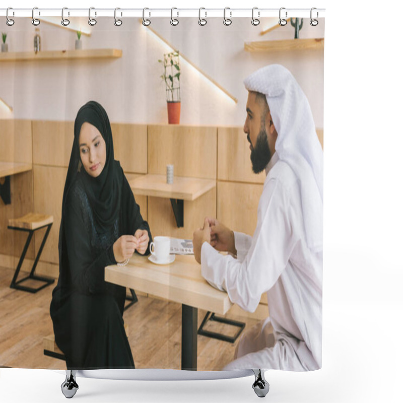 Personality  Muslim Couple Having Argument Shower Curtains