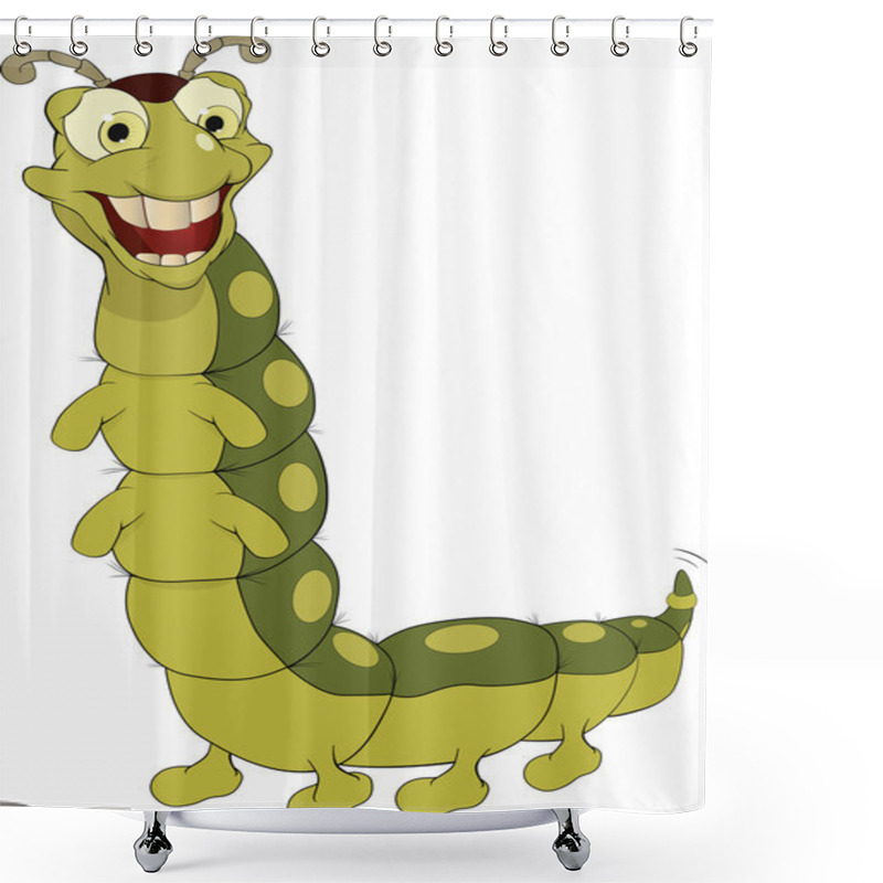 Personality  Worm.Cartoon Shower Curtains