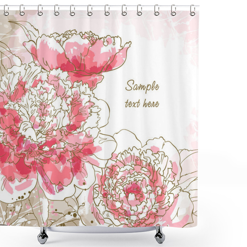 Personality  Romantic Vector Background With Roses Shower Curtains