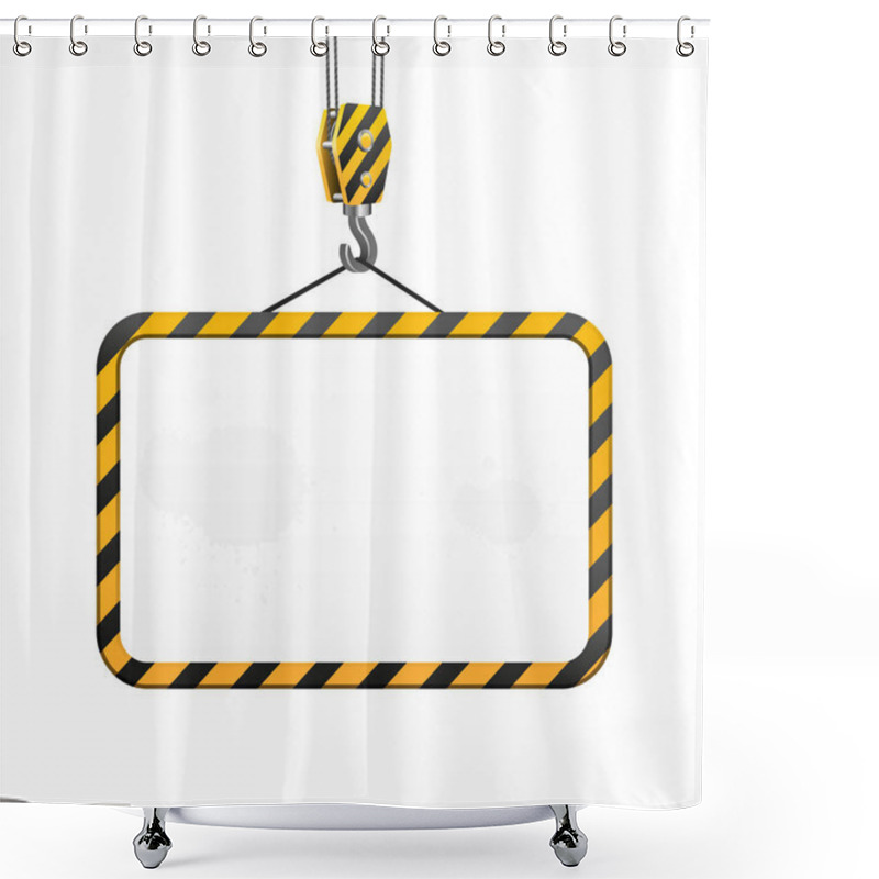 Personality  Vector Building Frame With Hook And Industrial Banner Shower Curtains