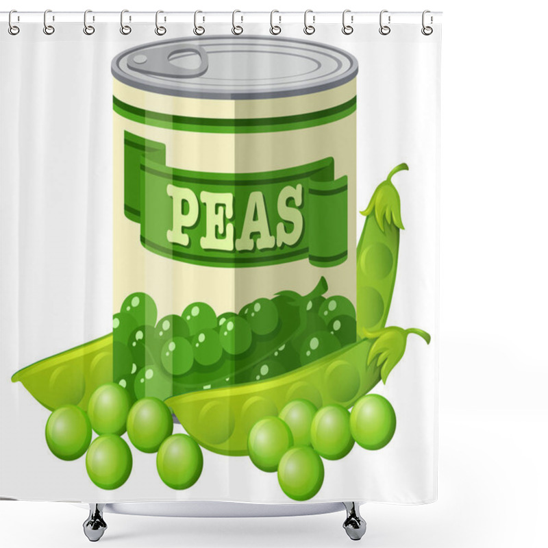 Personality  Green Peas In Can Shower Curtains