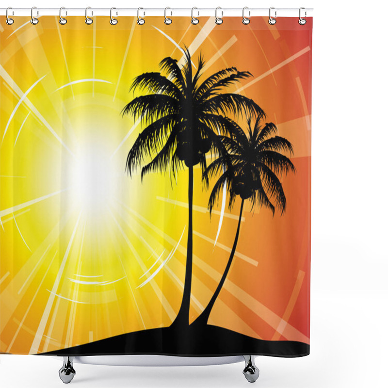 Personality  Sunset On The Beach Shower Curtains