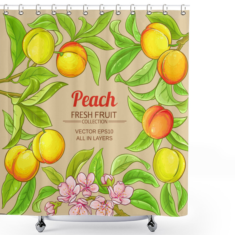 Personality  Peach Vector Frame Shower Curtains