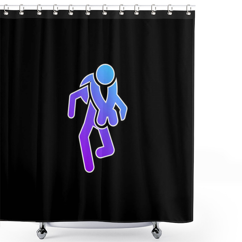 Personality  Adventure Sport Silhouettes Blue Gradient Vector Icon Shower Curtains