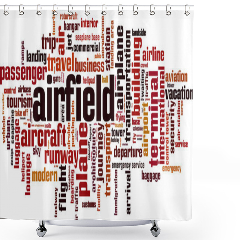 Personality  Airfield Word Cloud Shower Curtains