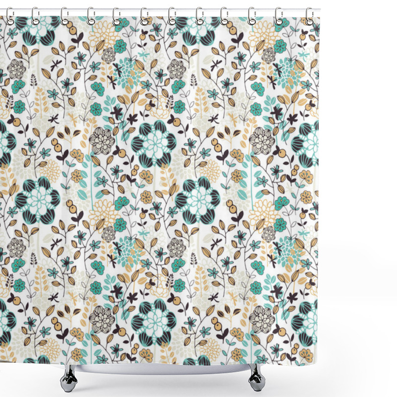 Personality  Seamless Floral Pattern Shower Curtains