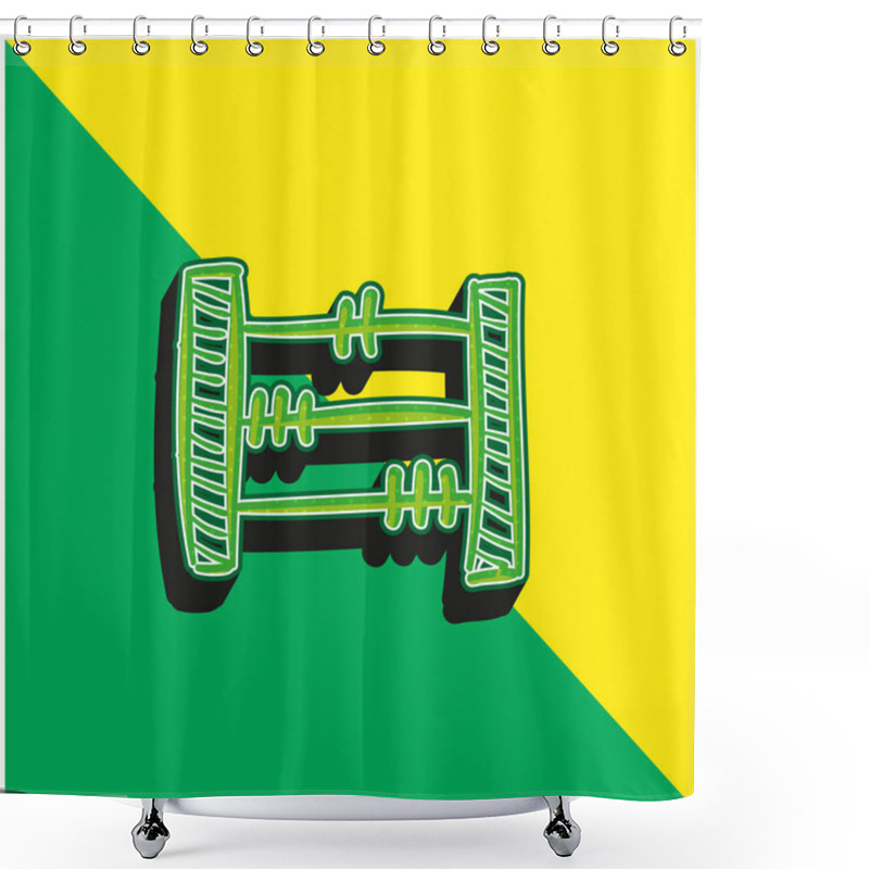 Personality  Abacus Hand Drawn Educational Toy Green And Yellow Modern 3d Vector Icon Logo Shower Curtains