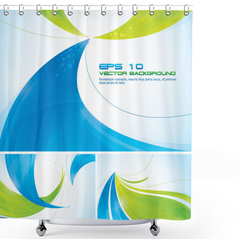 Personality  Blue And Green Abstract Background Shower Curtains