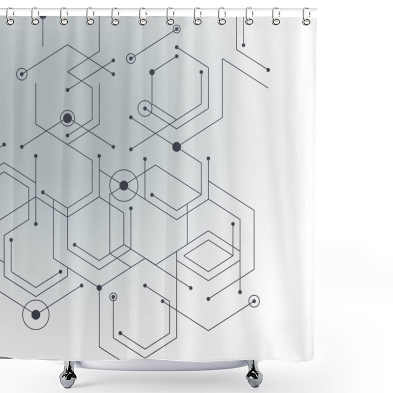 Personality  Geometric Lines And Dots Shower Curtains