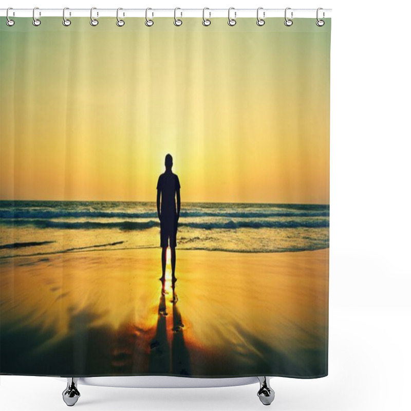 Personality  Sunset On The Beach Shower Curtains