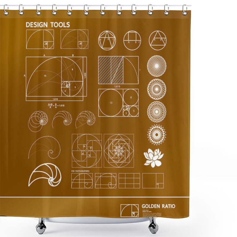 Personality  Golden Ratio For Creative Design Vector Illustration. Shower Curtains