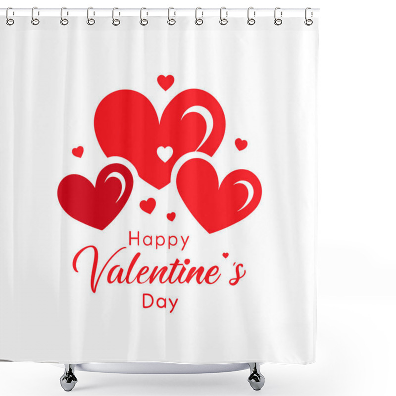 Personality  Express Love With This Valentine's Day Vector Featuring Heart Icons And Romantic Text. Ideal For Cards, Gifts, And Festive Designs With A Classic Valentines Day Theme. Shower Curtains