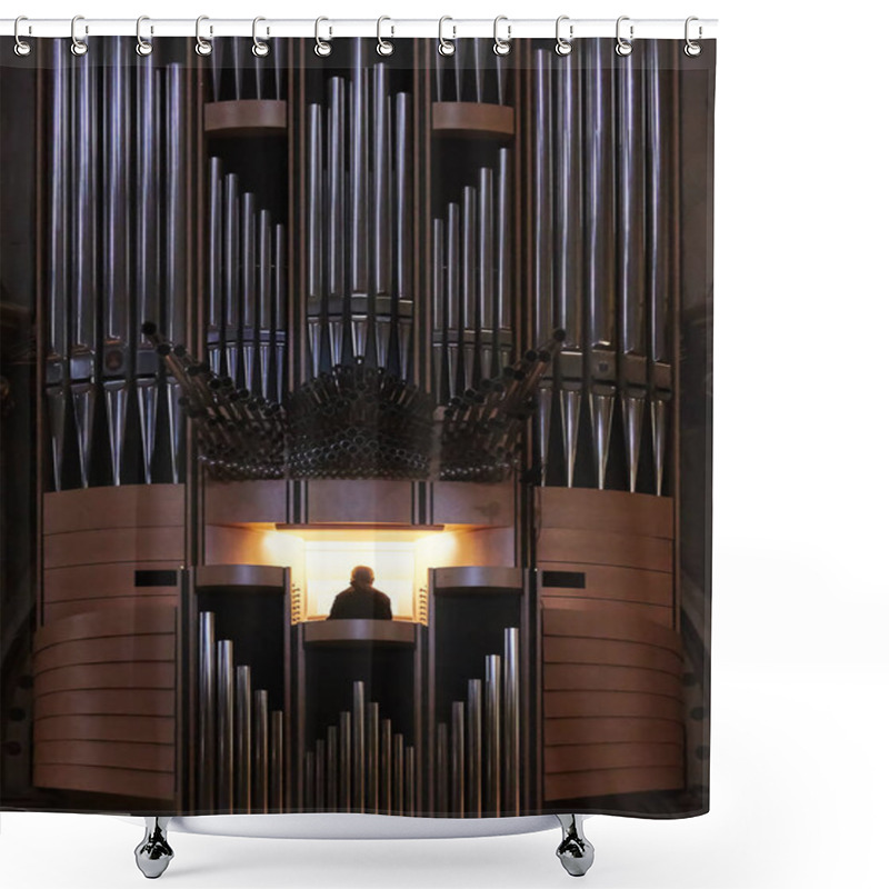 Personality  Organ Pipes From A Church Organ In Santa Maria De Montserrat Abbey. Shower Curtains