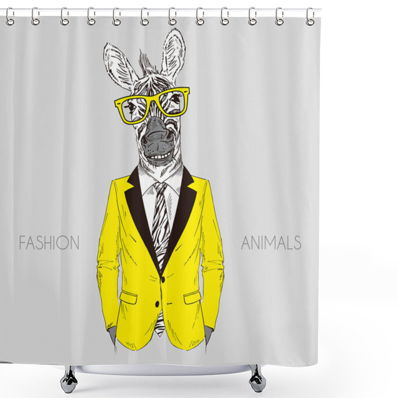 Personality  Zebra Boy Dressed Up In Office Suit Shower Curtains