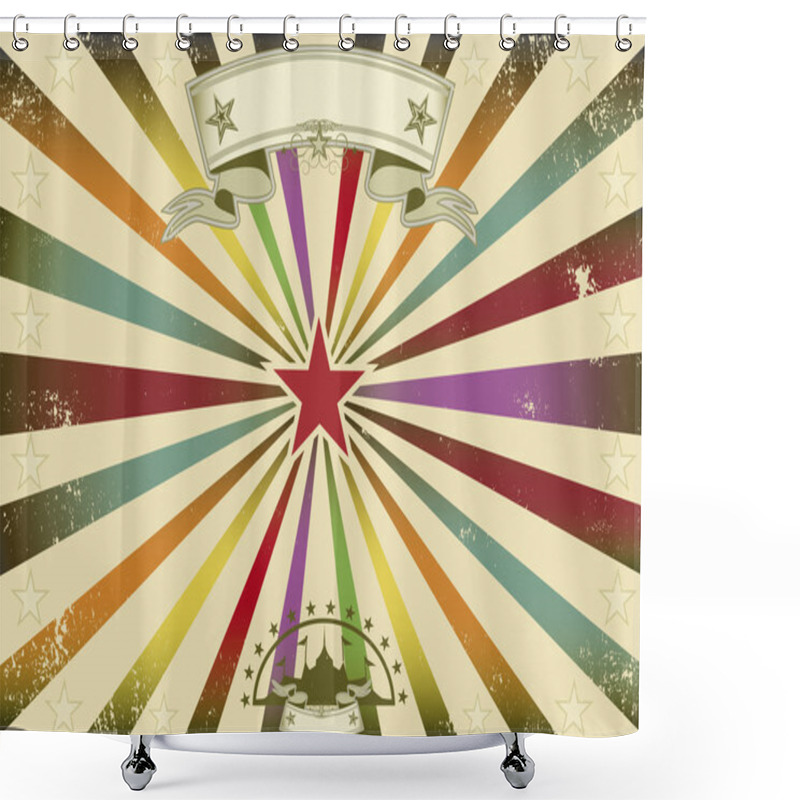 Personality  Horizontal Circus Retro Party Shower Curtains