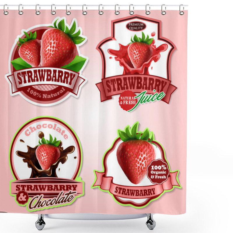 Personality  Strawberries  Food Banners Shower Curtains