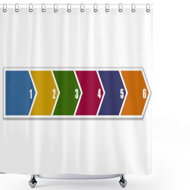 Personality  Arrow Banner In Six Steps Shower Curtains