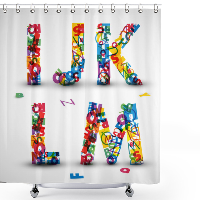 Personality  Vector Font Made From Letters Of The Alphabet Shower Curtains