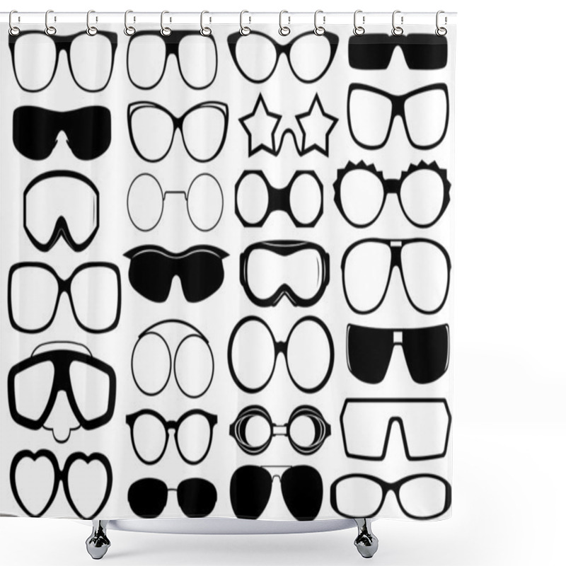 Personality  Different Eyeglasses Isolated Shower Curtains