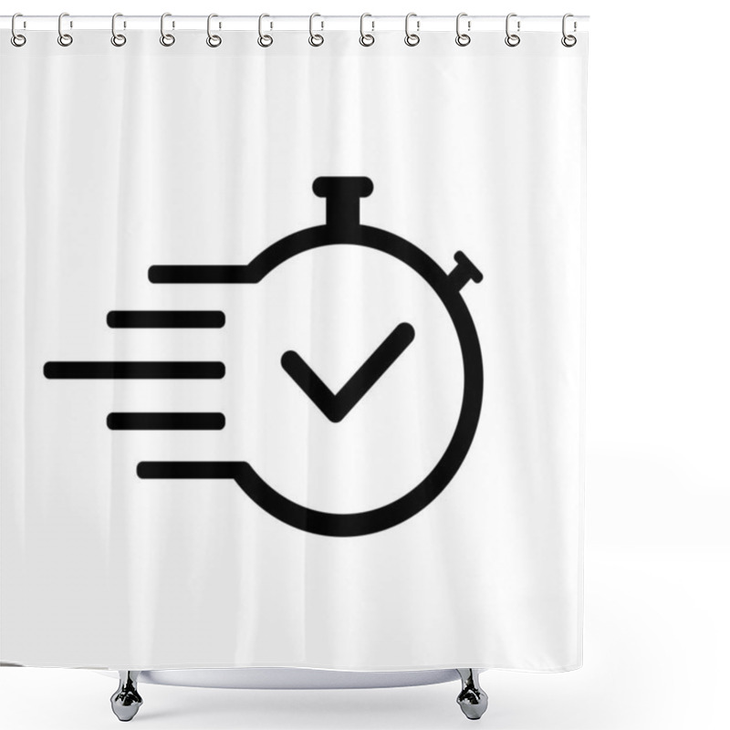 Personality  Time Icon. Fast Time Symbol. Isolated Vector Illustration. Shower Curtains