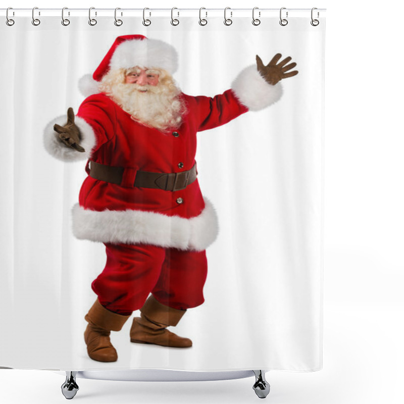 Personality  Santa Claus Gesturing His Hand Shower Curtains