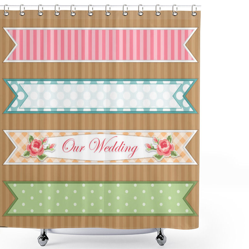 Personality  Retro Ribbons As Banners Shower Curtains