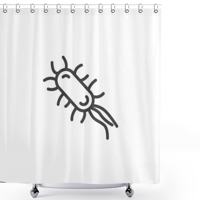 Personality  E. Coli Bacteria Infection Line Icon Shower Curtains