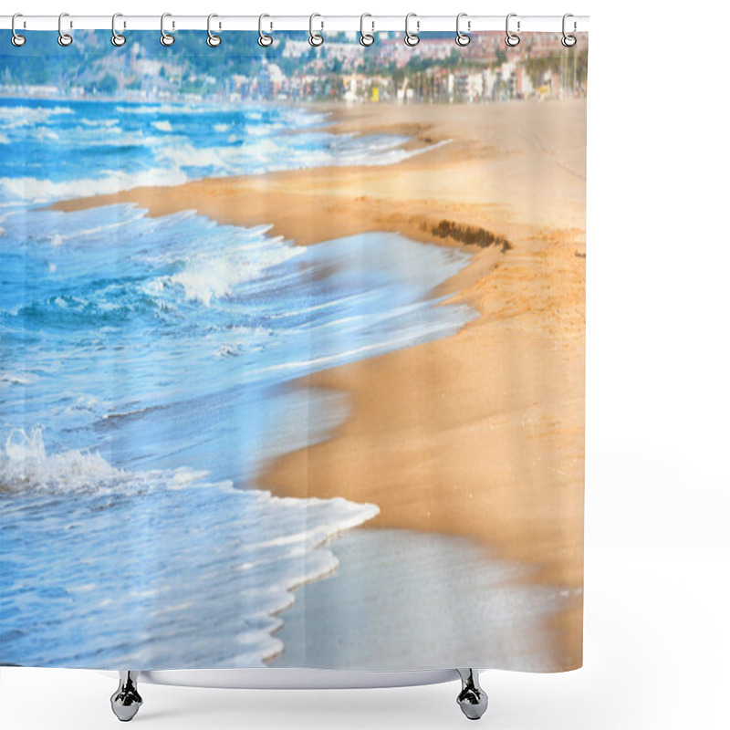 Personality  Waves On Sea Beach Shower Curtains