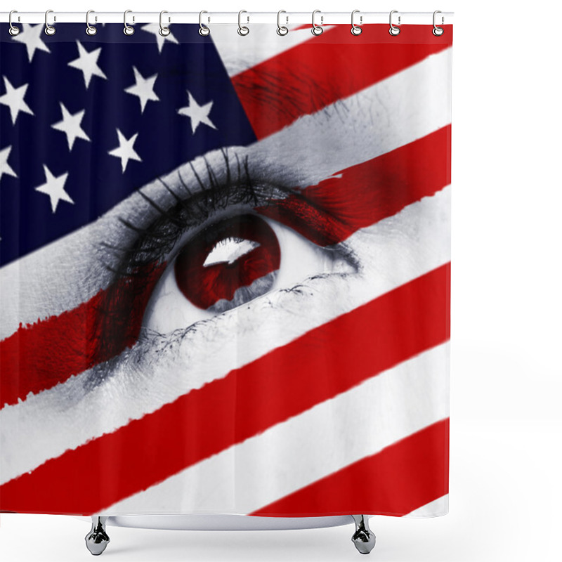 Personality  Usa Flag Eye Shower Curtains