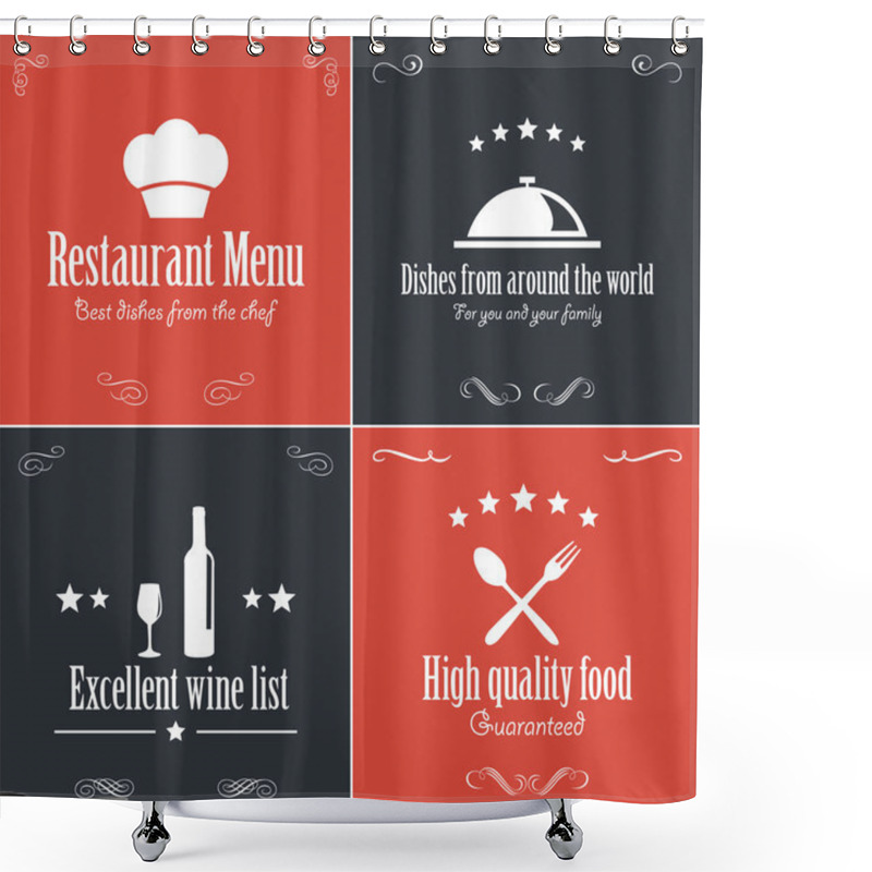 Personality  Menu  Banner Vector Illustration   Shower Curtains