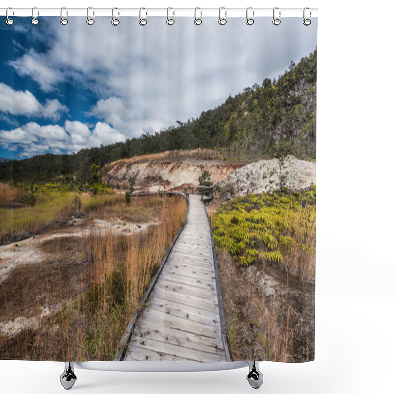 Personality  Sulphur Banks Trail In Hawaii Volcanoes National Park In Hawaii, United States Shower Curtains