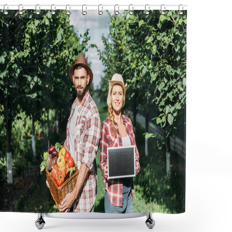 Personality  Farmers With Harvest And Chalkboard Shower Curtains