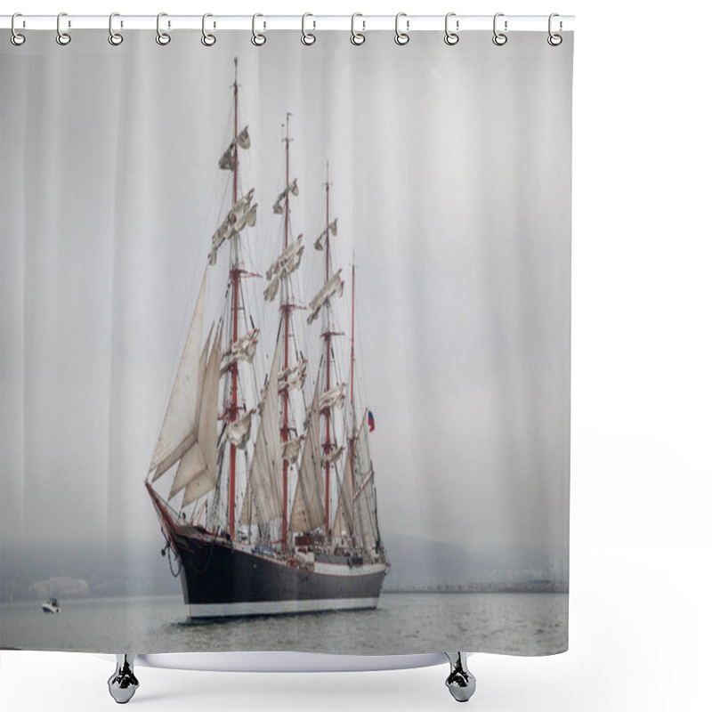 Personality  Old Ship Sailing In The Sea Shower Curtains