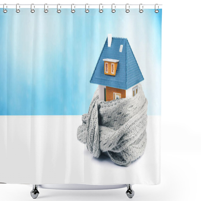 Personality  House Insulation Concept. Copy Space Shower Curtains