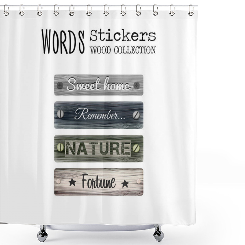 Personality  Wooden Planks With Inscription Shower Curtains