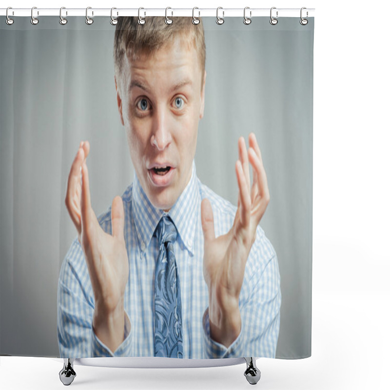 Personality  Man Looking Shocked  Shower Curtains