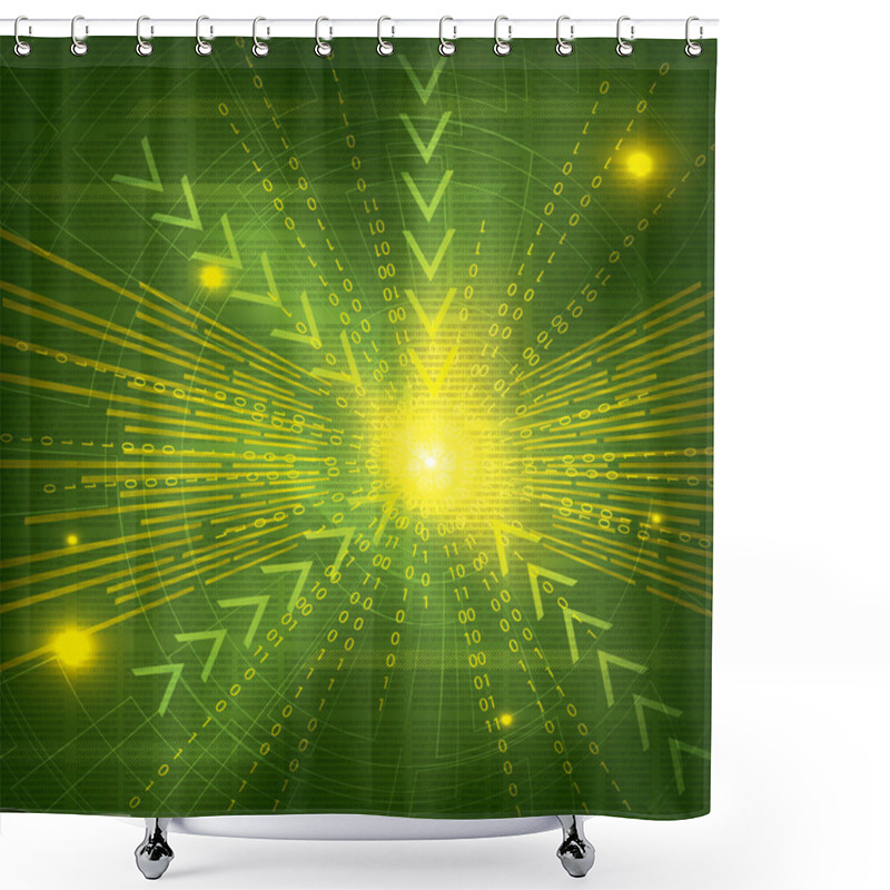 Personality  Abstract Tech Binary Background Shower Curtains