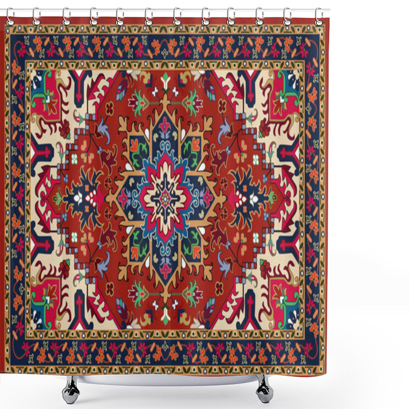 Personality  Persian Carpet Original Design, Tribal Vector Texture. Easy To Edit And Change A Few Colors By Swatch Window. Shower Curtains