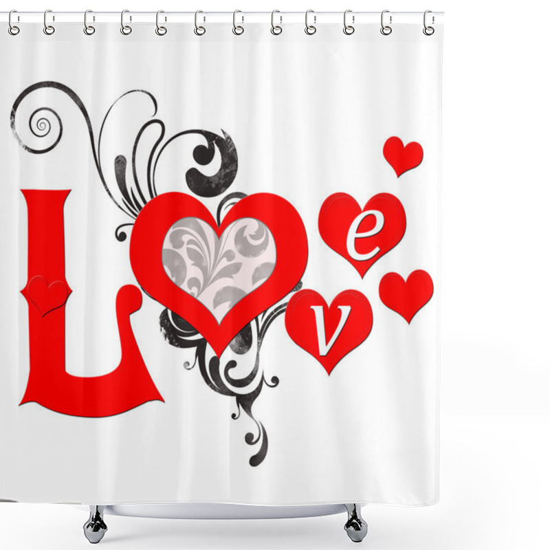 Personality  Element Of Love Card Shower Curtains