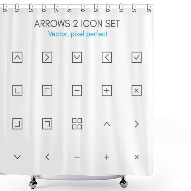 Personality  Arrows 2 Theme, Line Icon Set. Shower Curtains