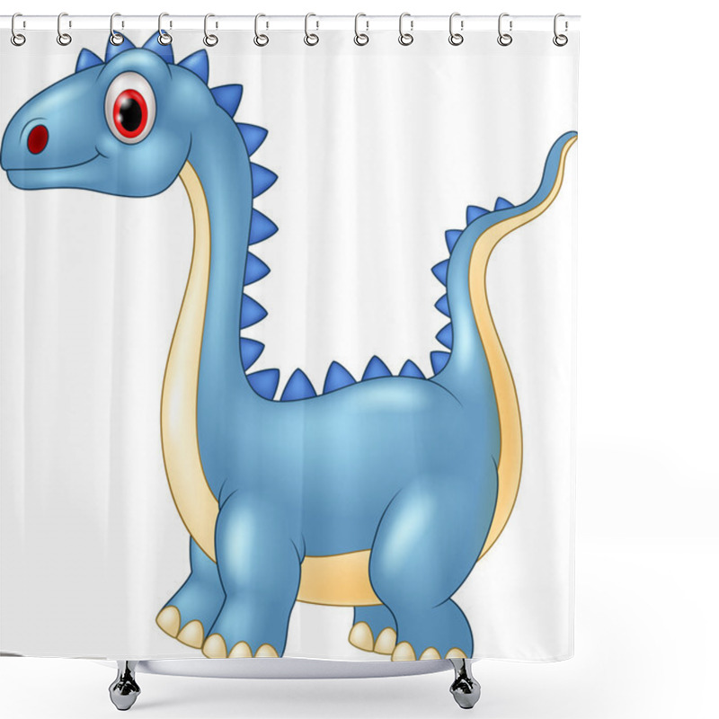 Personality  Cartoon Dinosaur With A A Long Necked Shower Curtains